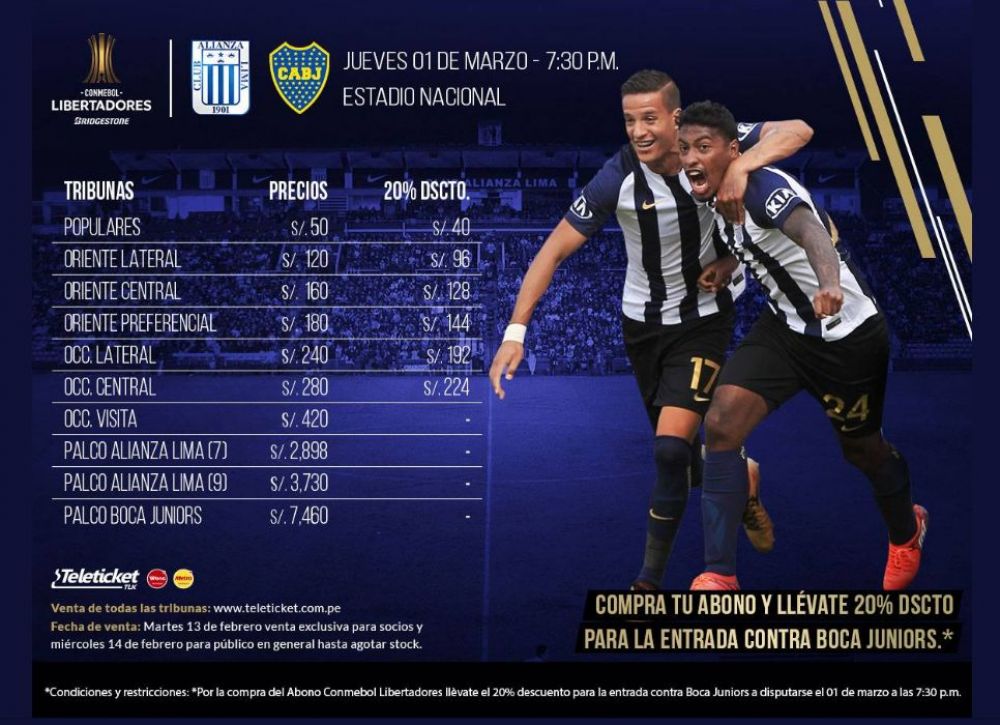 Lee más sobre el artículo Alianza Lima: precios de entradas para partido ante Boca Juniors