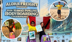 Lee más sobre el artículo Perú hace historia en Hawái: doble título en el Pipeline Masters de Bodyboard